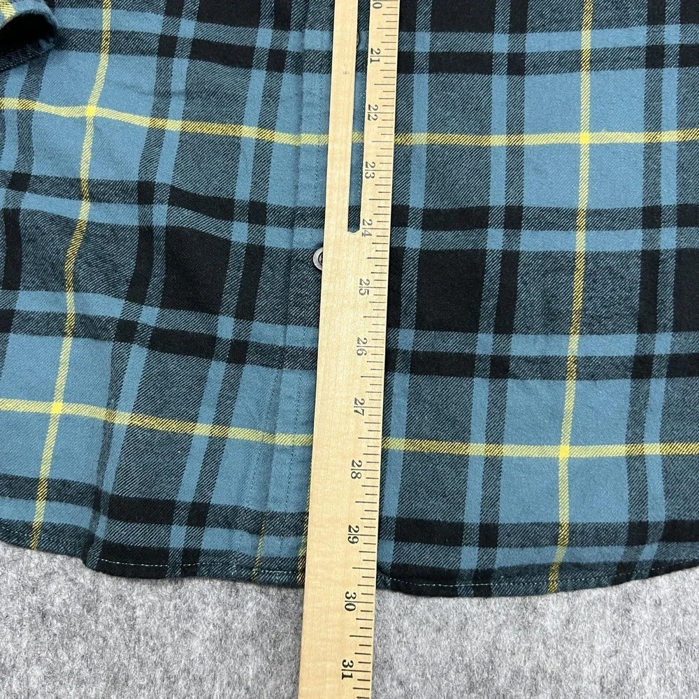 Banana Republic Shirt Mens L Blue Plaid Flannel Long Sleeve Button Casual Fall
